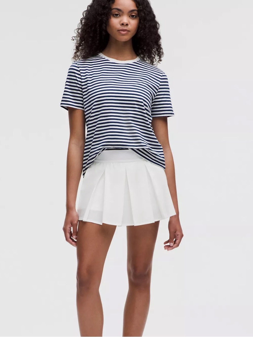 NWT Lululemon Navy & White Narrow Bold Stripe Tee